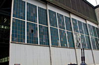 Hangar (in the previous picture) on Ford Island. Green glass panes are the original. Clear are replacements. There are still bullet holes from December 7th.