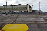 The yellow square to the hangar is the distance Jimmy Doolittle had to take off with his B-25 from the carrier. In person its quite a short distance.
