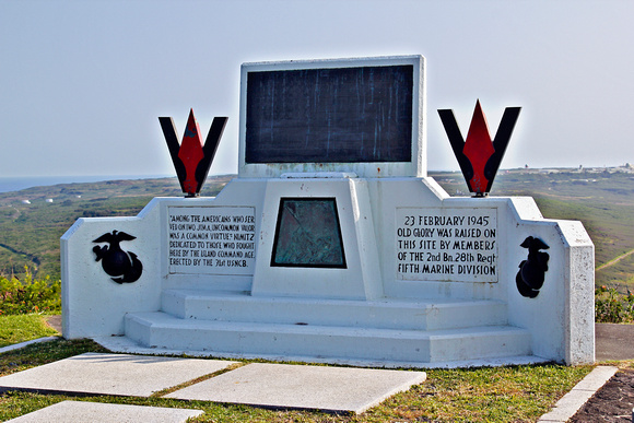 Memorial atop Mt. Suribachi on Iwo Jima where the famous flag raising was